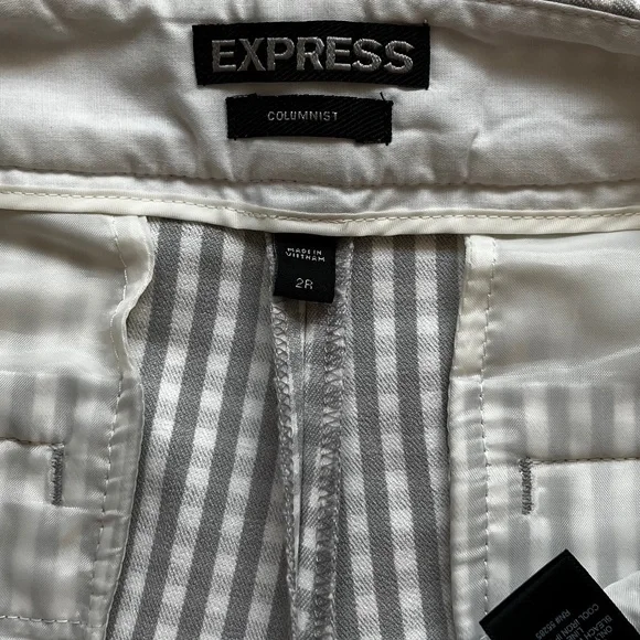 EXPRESS Columnist Gray & White Gingham Dress Pants Size 2R - Picture 8 of 8